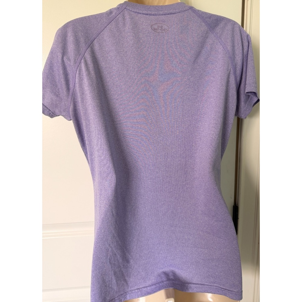 Under Armour Heather Lavender Short Sleeve V-Neck Performance Tee L? - Picture 2 of 5